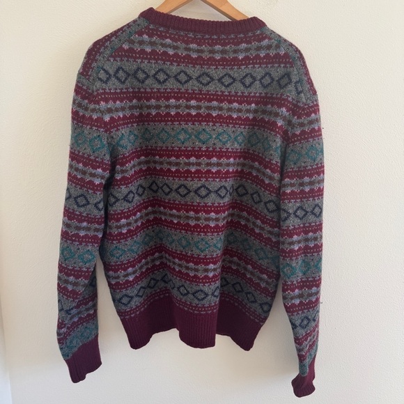 Vintage Virgin Wool Pullover Sweater Made in USA Fair Isle XL - Picture 8 of 9